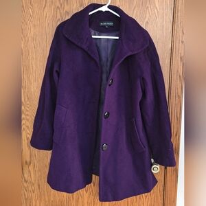 Ellen Tracy Women's Purple Wool Pea Coat Size 6